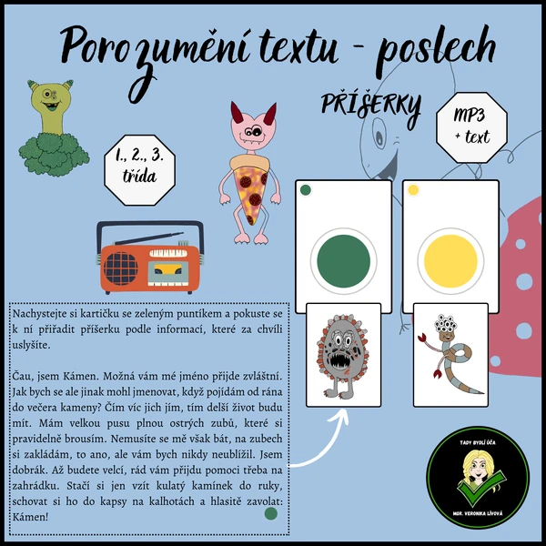 PŘÍŠERKY - Poslech s porozuměním - autorské texty, mp3 nahrávky 