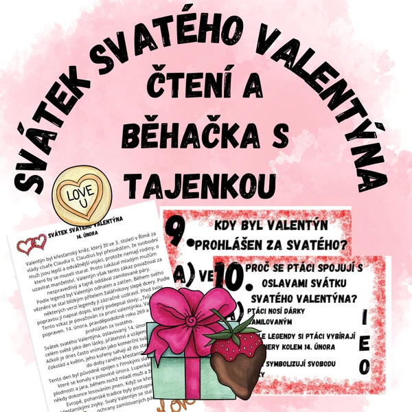Svátek svatého Valentýna - čtení a běhačka s tajenkou