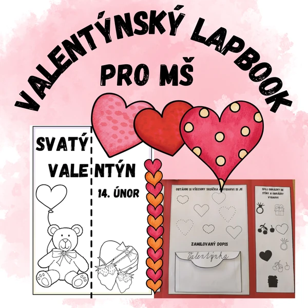 Valentýnský lapbook pro MŠ a 1. třídu