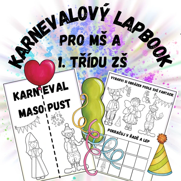 Karnevalový (masopustní) lapbook pro MŠ a 1. třídu ZŠ