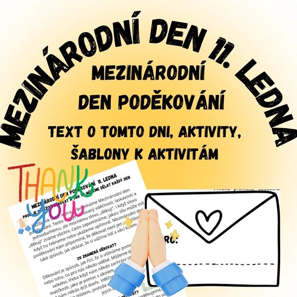Mezinárodní den poděkování 11. ledna - text a aktivity k tomuto dni