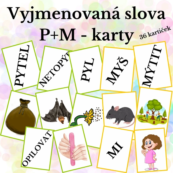 Vyjmenovaná slova po P + M - karty