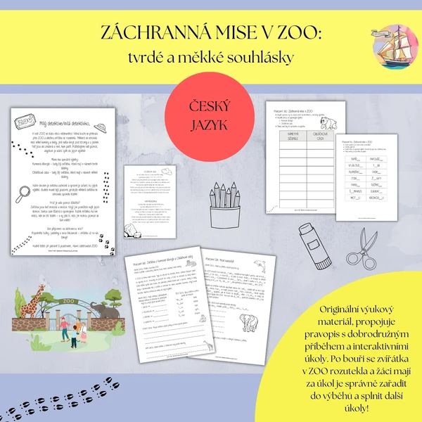 Záchranná mise v ZOO: tvrdé a měkké souhlásky / slabiky