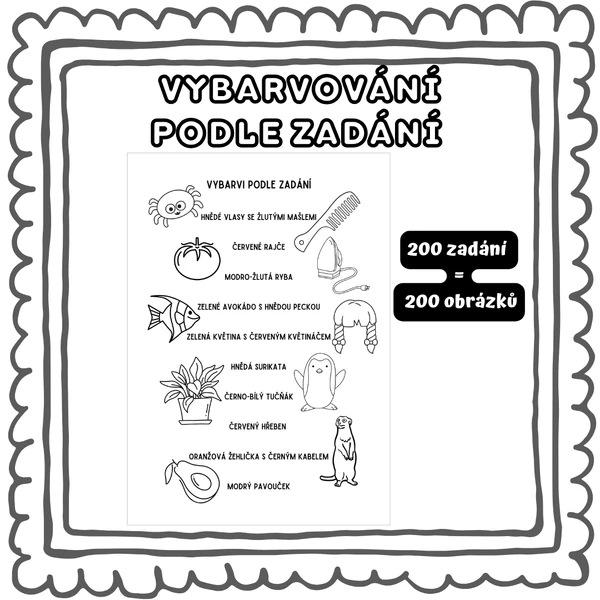 Vybarvi podle zadání - ČTENÍ S POROZUMĚNÍM