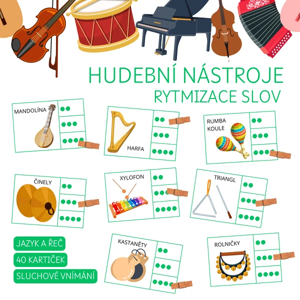 HUDEBNÍ NÁSTROJE - rytmizace slov