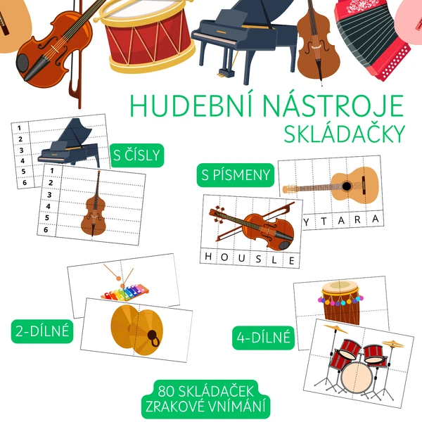 HUDEBNÍ NÁSTROJE - skládačky