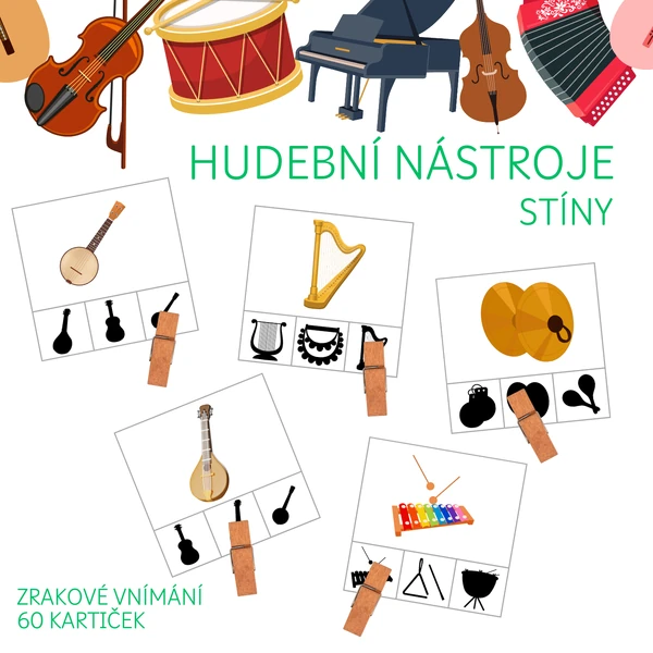 HUDEBNÍ NÁSTROJE - stíny