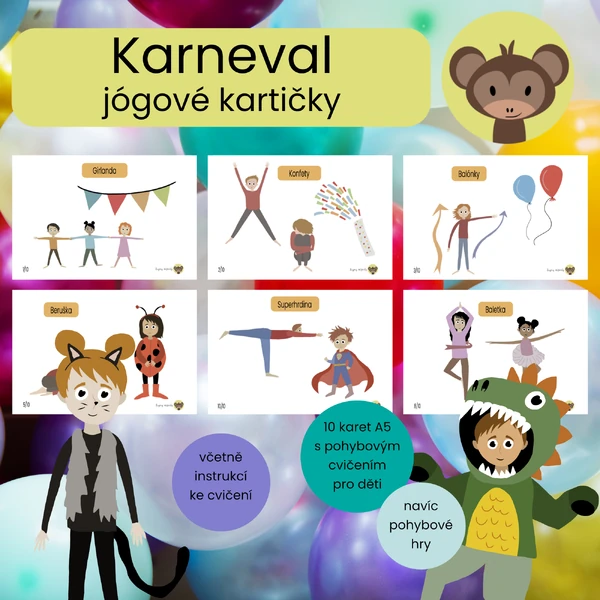 Karneval - jógové kartičky 