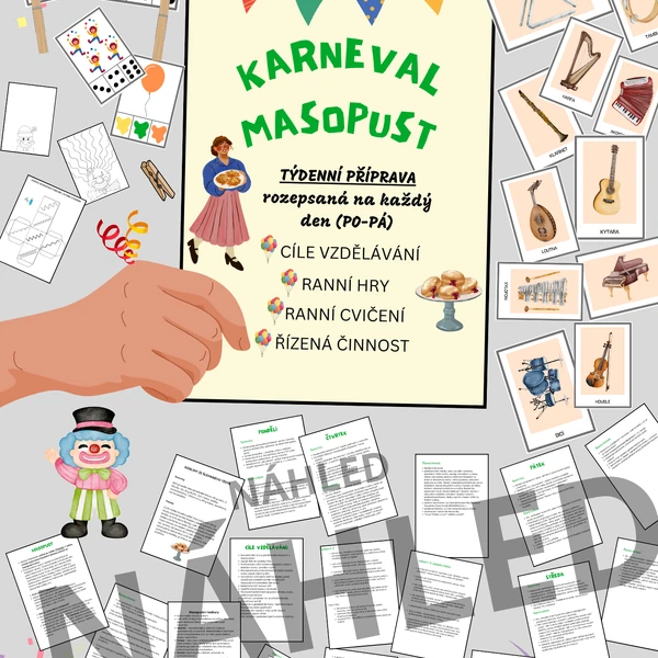 Kompletní příprava do MŠ- KARNEVAL, MASOPUST