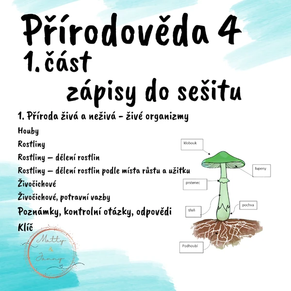 Přírodověda 4 - živočichové - 1. část - zápisy do sešitu