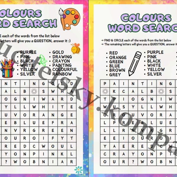Word Search - Colours