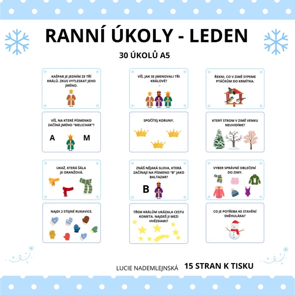 RANNÍ ÚKOLY - LEDEN