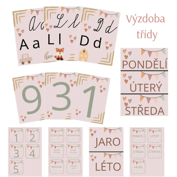 BOHO výzdoba třídy (1. a 2. třída)