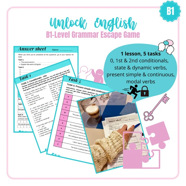 Unlock English: B1-Level Grammar Escape Game (SŠ) 