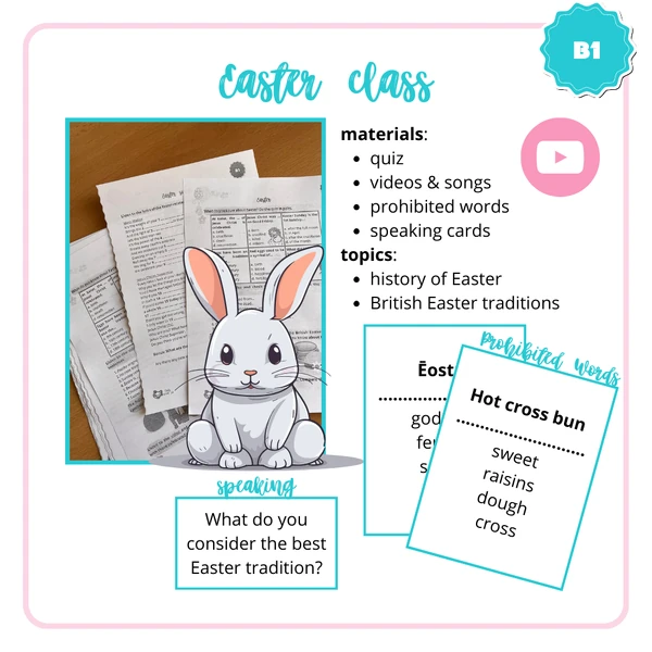 Easter | listening (video - Youtube), prohibited words, speaking | B1/B1+ | SŠ