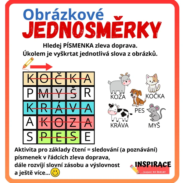 Obrázkové JEDNOSMĚRKY 📝▶️