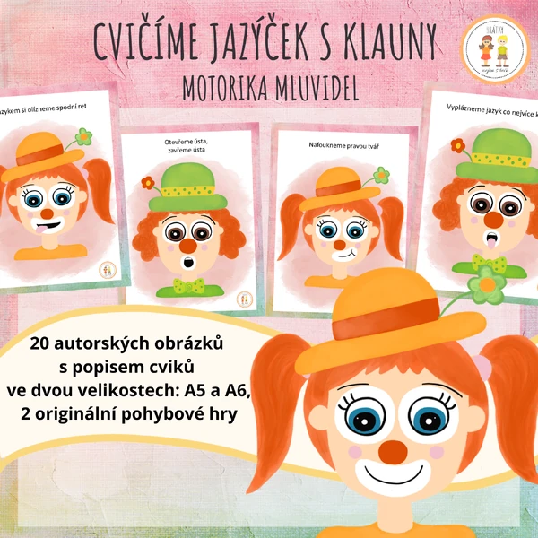 Cvičíme jazýček s klauny - Motorika mluvidel