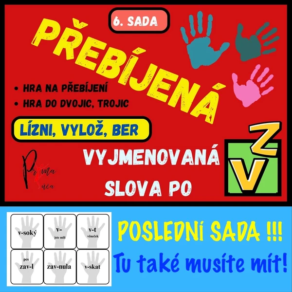 VYJMENOVANÁ SLOVA PO V,Z - HRA DO DVOJIC, TROJIC - PŘEBÍJENÁ