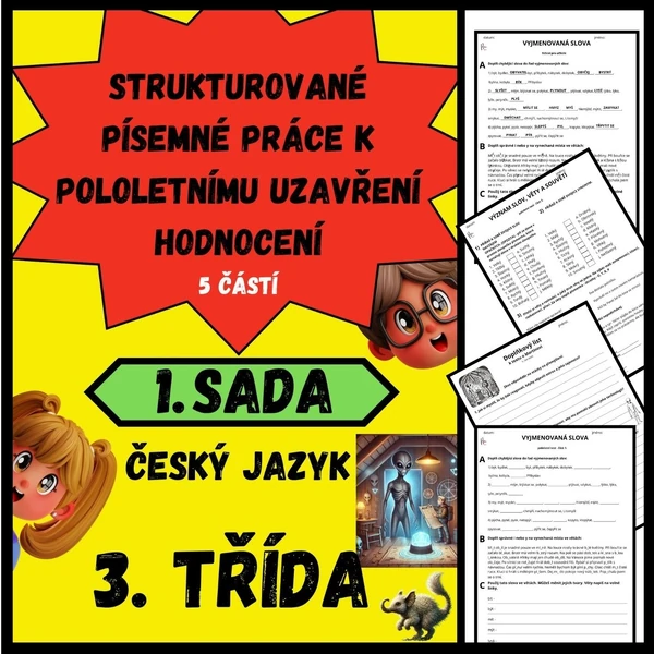 Vyjmenovaná slova, věty, význam slov,slovní druhy - POLOLETNÍ PÍSEMNÉ PRÁCE