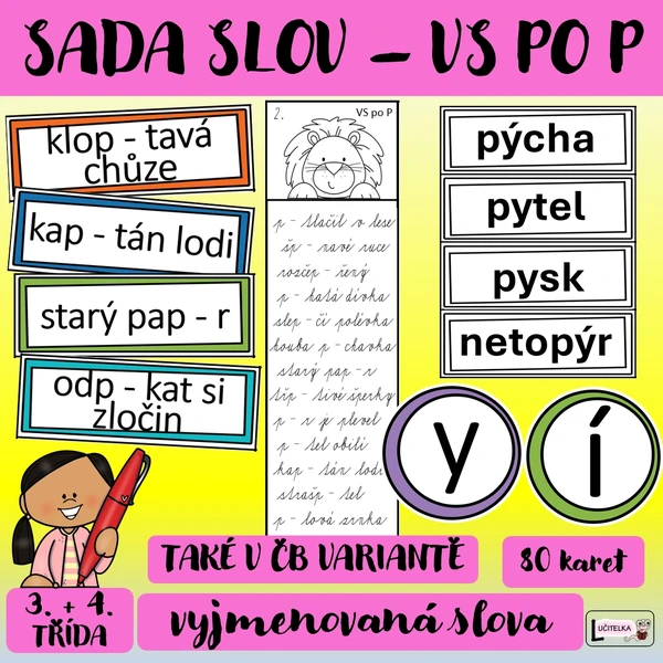 Sada slov - vyjmenovaná slova po P