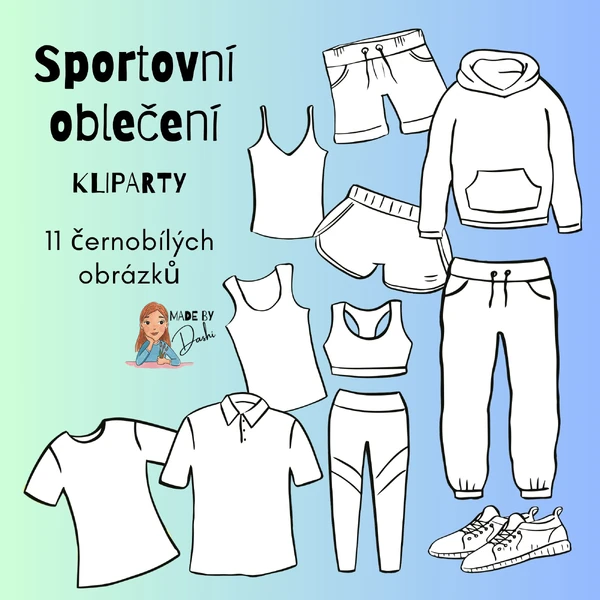 KLIPARTY: Sportovní oblečení - černobílé