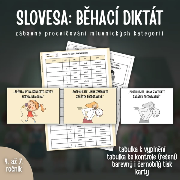 SLOVESA: Běhací diktát (mluvnické kategorie)