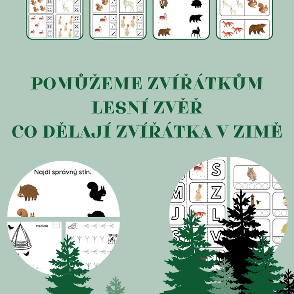 Zvířátka v zimě - pracovní listy