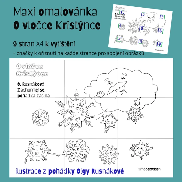 Zimní maxiomalovánka - O vločce Kristýnce (O.Rusnáková)