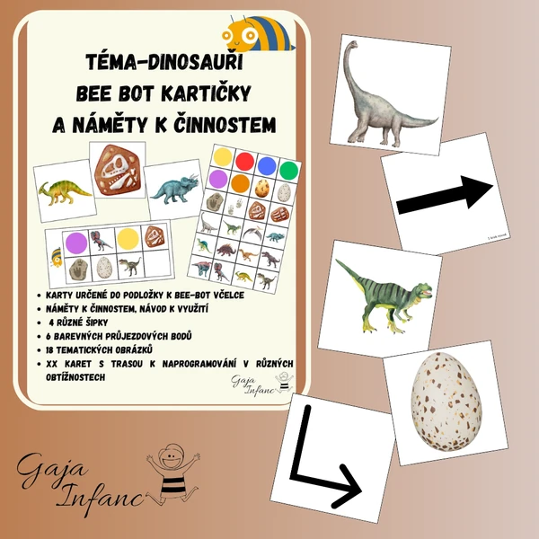 🦖 Kartičky pro Bee-bota na téma dinosauři 🌋