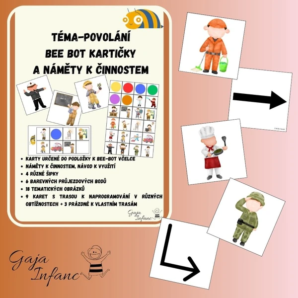 🐝 Kartičky pro Bee-Bota na téma povolání 👩‍🚒👨‍⚕️