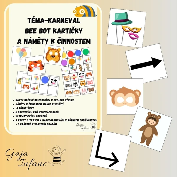 🤖 Kartičky pro Bee-bota na téma karneval 🎭