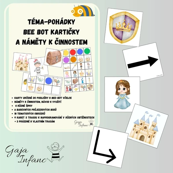✨📖 Kartičky pro Bee-bota na téma pohádka 🧚‍♀️🐉👑