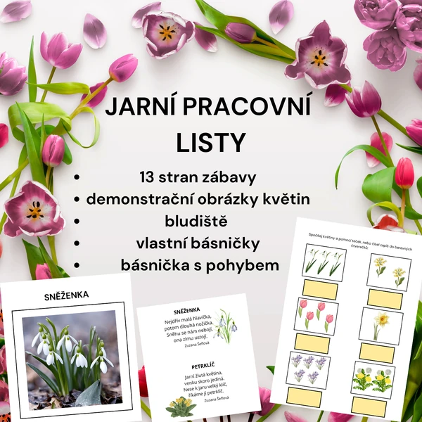 JARNÍ KVĚTINY - pracovní listy