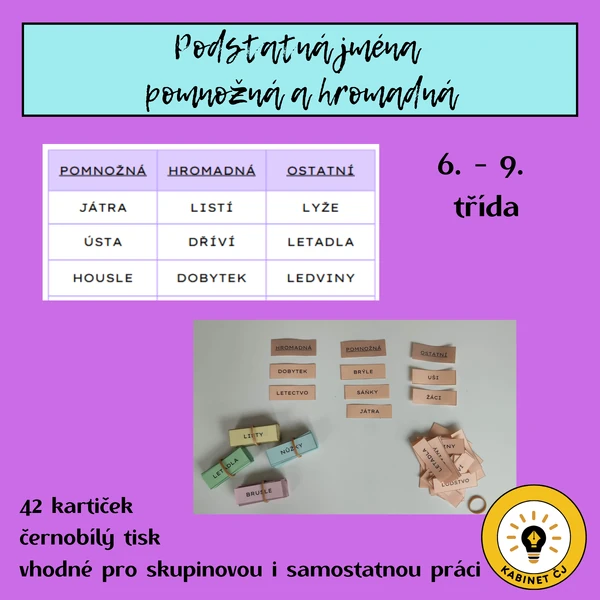Podstatná jména pomnožná a hromadná