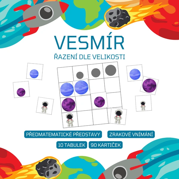 VESMÍR - řazení dle velikosti
