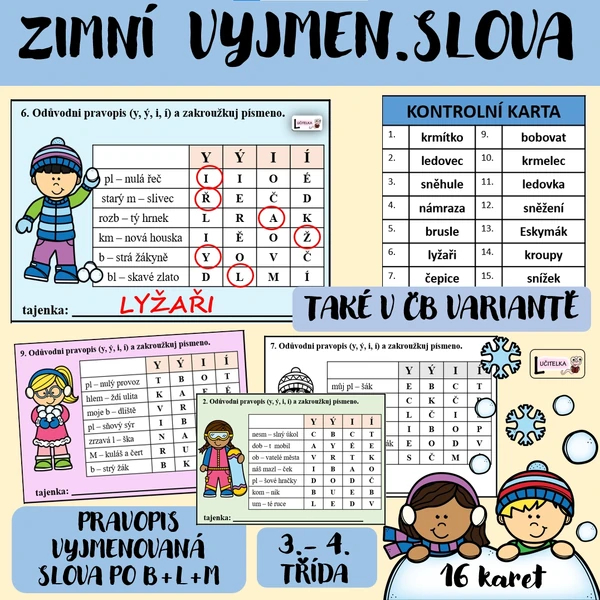 RYCHLOVKY - ZIMNÍ VYJMENOVANÁ SLOVA