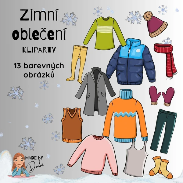 KLIPARTY: Zimní oblečení - barva