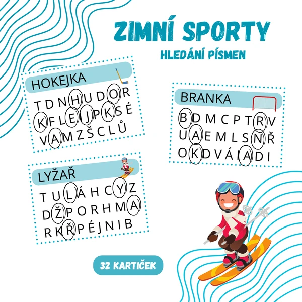 ZIMNÍ SPORTY - hledání písmen