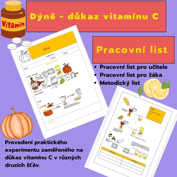 Stanovení vitamínu C - pracovní list pro praktické cvičení 