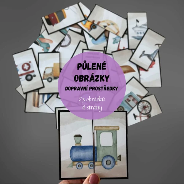 DOPRAVNÍ PROSTŘEDKY - PŮLENÉ OBRÁZKY