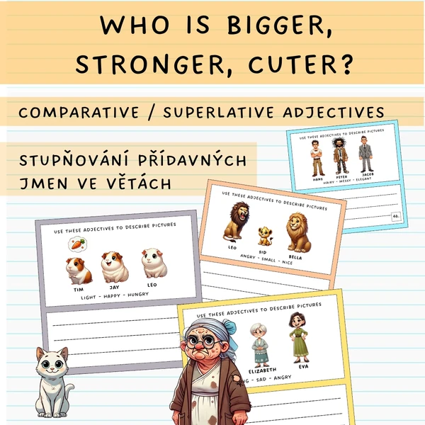 Who is Bigger, Stronger, Cuter? comparative/superlative adjectives