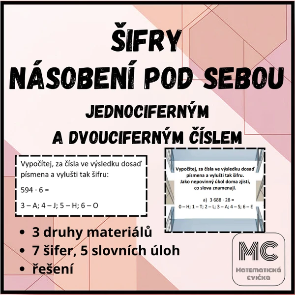 Násobení pod sebou - šifry