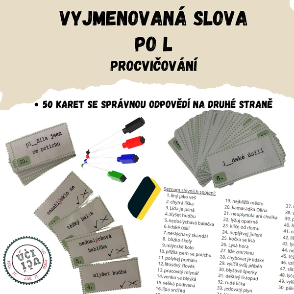 Vyjmenovaná slova po L- procvičování