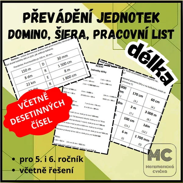 Převody jednotek délky - včetně desetinných čísel