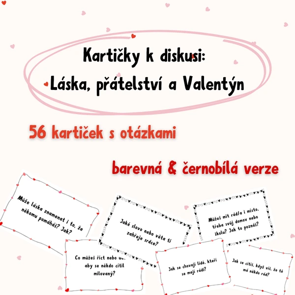 Kartičky k diskusi: Láska, přátelství a Valentýn