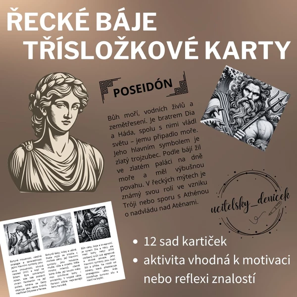 Řecké báje - třísložkové karty