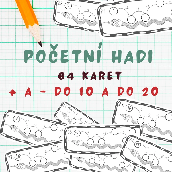 Početní hadi – sčítání a odčítání do 10 a do 20