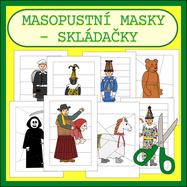 MASOPUSTNÍ MASKY - SKLÁDAČKY