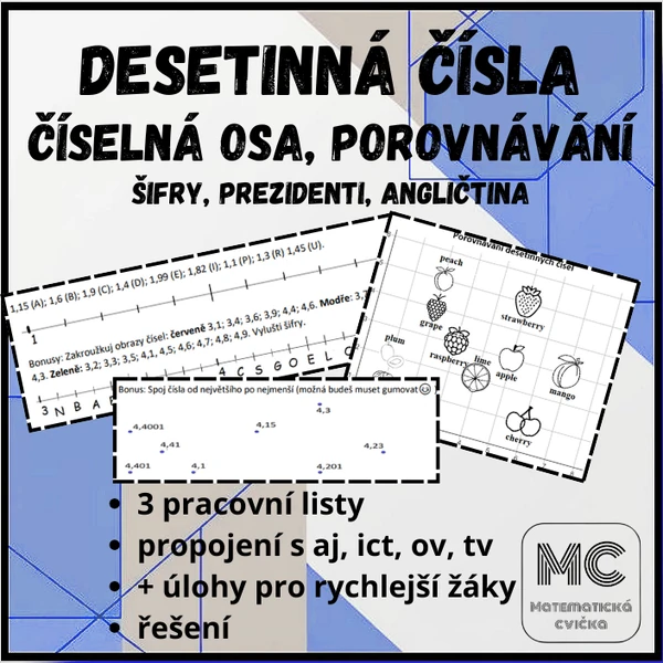 Desetinná čísla - číselná osa, porovnávání