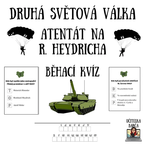 Běhací kvíz - Druhá světová válka - atentát na Heydricha, protihitlerovská koalice